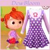 Schattige Cocomelon Kinder Prinsessenjurk Met Lange Mouwen En Cartoon Anime Print