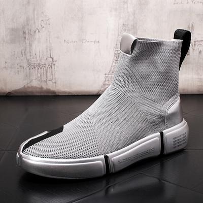 Stephoes Yeni Erkek Moda Rahat Ayak Bileği Çizmeler İlkbahar Sonbahar Örgü Çorap Ayakkabı Erkekler Lüks Tasarımcı Kalın Alt Gençlik Spor Ayakkabı