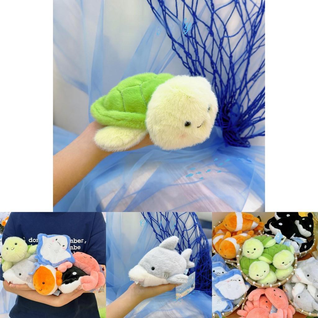 Portachiavi Peluche Famiglia dell'Oceano Squalo Tartaruga Granchio Con Materiale Morbido Per Regalo e Decorazione