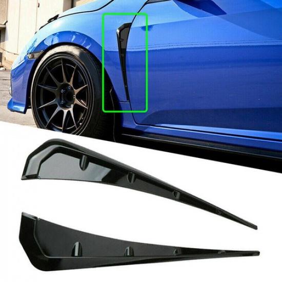 Type-R Black Side Fender Vent Air Wing Cover Trim for Honda Civic 2016-2018