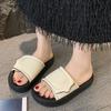 One-word Beach Sandals Women's 2025 New Thick-soled Fashion Casual with Skirts, Soft-soled Sandals Trend Shoes