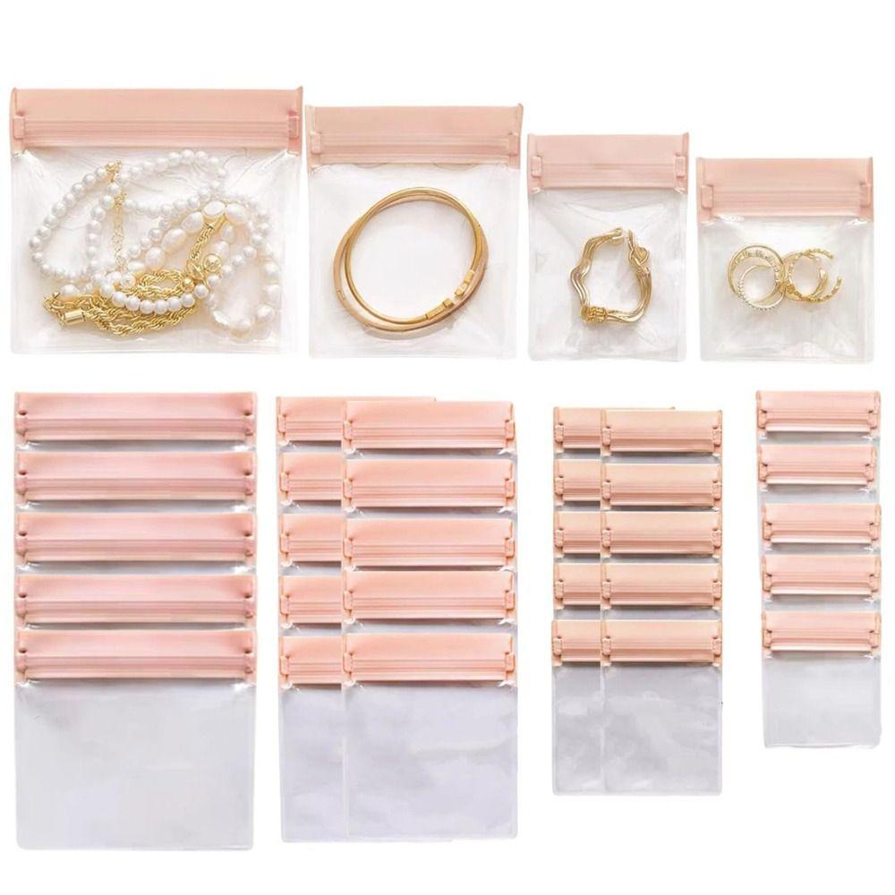 20Pcs Transparent Jewelry Package Bags Double Zip Small Earrings Bracelet Storage Pouch  Travel