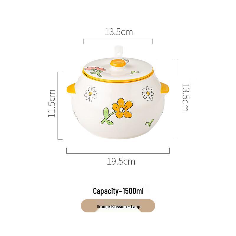 

LISM Orange Blossom Ceramic Lard Pot
