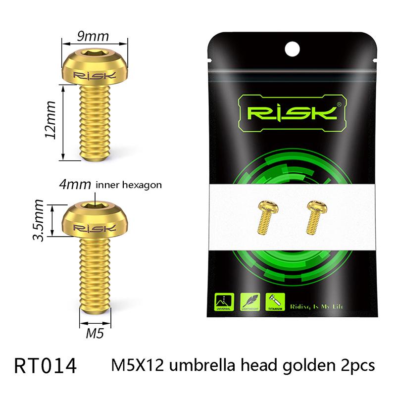 

2 шт. M5X12 титановый колпачок для бутылки с водой для велосипеда болты держателя для шоссейного горного велосипеда винты держателя воздушного насоса фиксированные винты Round Head Golden