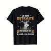 Humorous Hunting T-Shirt for Retired Men - French-Inspired Funny Graphic Tee - Black Shirt Featuring an 'I'M Retired' Message - Perfect Gift for