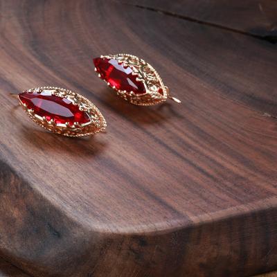 Luxury Oval Zircon Rose Gold Color Piercing Earrings for Women Wedding Jewelry Daily Wear Gifts