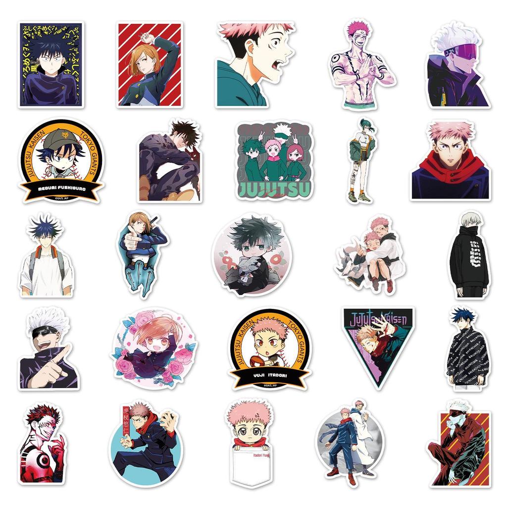 50 Jujutsu Kaisen Anime Stickers for Suitcase, Laptop, or Car Decoration
