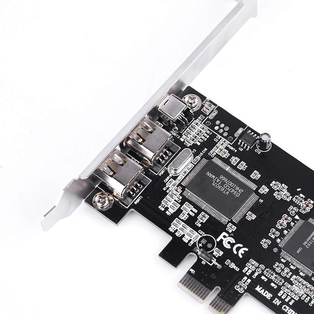 Plastic FireWire 1394a Controller Card Black Firewire 400 Capture Card For Audio Engineers