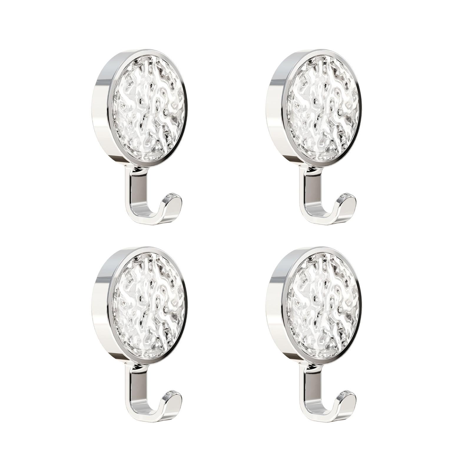 

4 шт. Крючки для ванной комнаты Легкая установка Защищают стены Практичные настенные крючки Круглые подвесные крючки для различных поверхностей серебряный