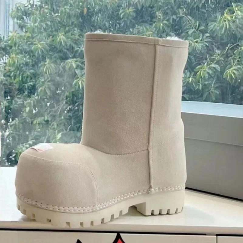 Careaymade-Vinterstil Ful Söt Stor Huvud Snöskor Brödskor Herr Dam Tjock Botten Höjande Knähöga Varma Bomullsstövlar