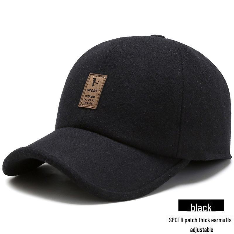 Men's Winter Ear Protection Duckbill Cap - Thick Velvet Warm Baseball Hat for Seniors