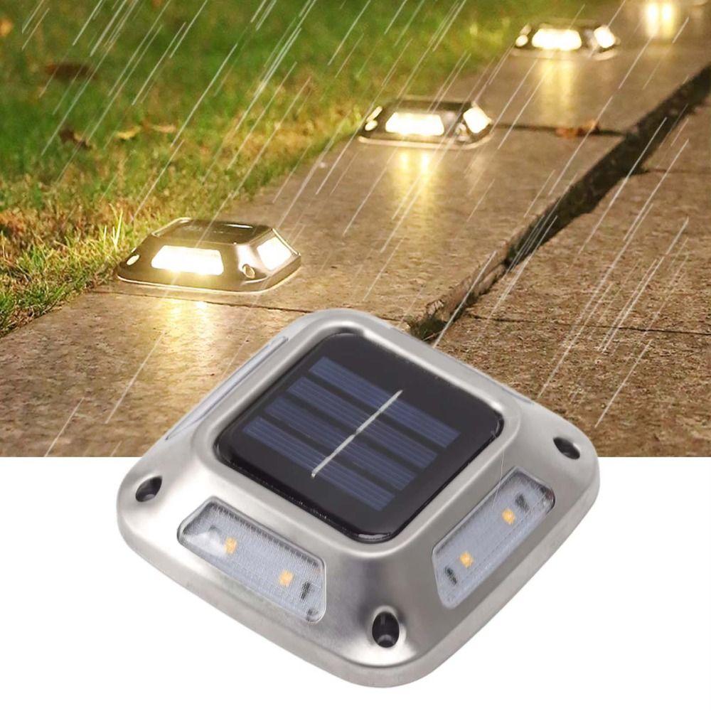 Waterproof Solar Garden Lamp Stainless Steel Road Stud Lights Durable Solar Ground Light Outdoor