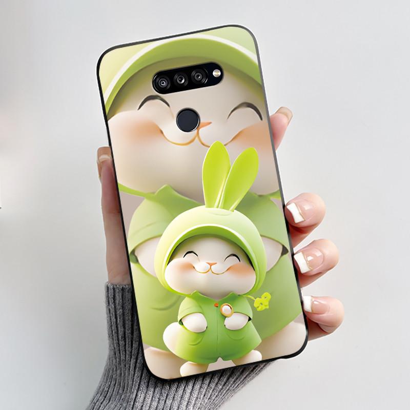 Soft Shockproof Phone Case For LG K50S Bumper Silicone Black Case New Design Viral Pattern Koi Shell Cute Colorful Cover
