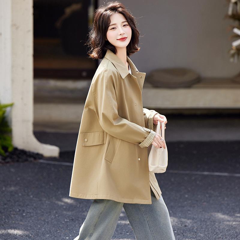 Casual Trench Coat Women's Medium and Long Spring New Design Sense Small Loose Fashion Temperament Jacket