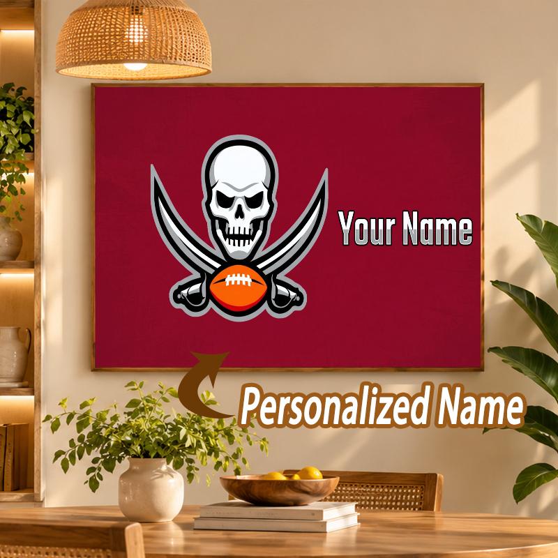 Custom Name Tampa Bay Buccaneers 5D Diamond Painting Personalized Full Drill Diamond Art Kit Gift