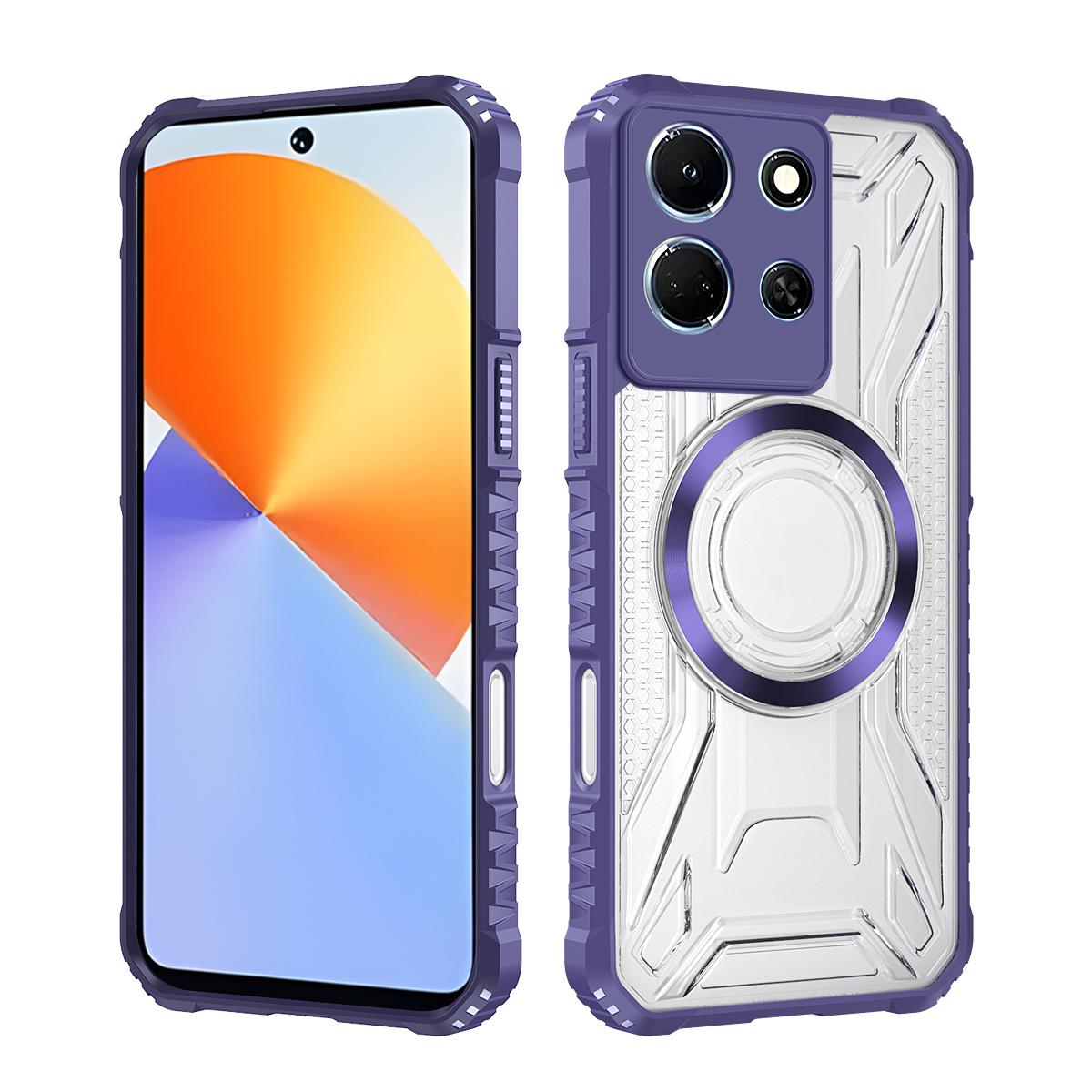 

CD Магнитный Дизайн Жесткая HD Прозрачная Задняя Крышка,Для Infinix Note 30 5G/4G Rugger Armor Жесткий ПК ТПУ Чехол Infinix Note 30 4G фиолетовый