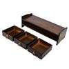 Monitor Stand Bamboo Heightened Non Absorbent Computer Riser with Backplane 3 Drawers for Home