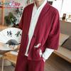 Cozy Up Kimono Samurai Costume Streetwear Plus Size Asian Thanks Jakke Yukata Menn Kvinner Klut Cardigan Tradisjonelle japanske klær
