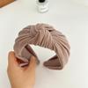 PROLY New Fashion Headband For Women Center Knot Turban Winter Wide Side Warm Flannelette Headwear Winter Hair Accessories