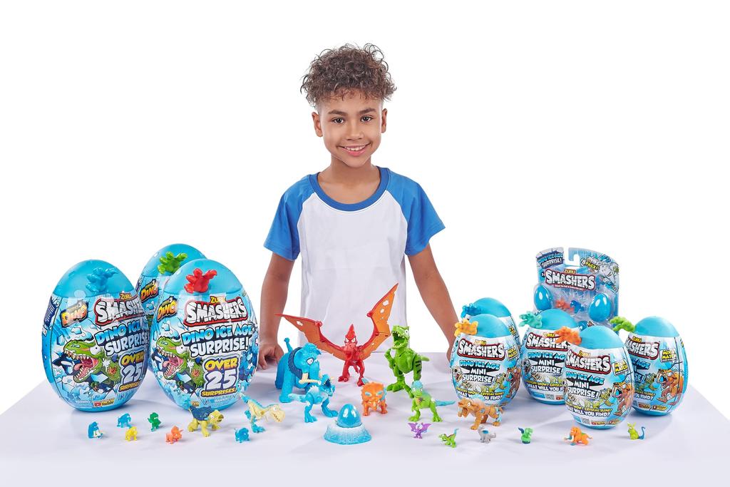 Smashers Dino Eiszeit 12er Pack Smash Ei ZURU Blau (7458-S001)