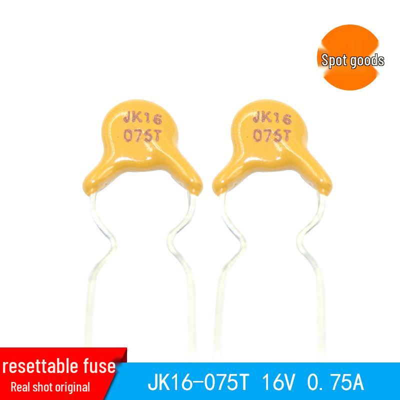 JK16-075T 16V 0.75A PTC Self-Healing Plug-In Fuse In Stock