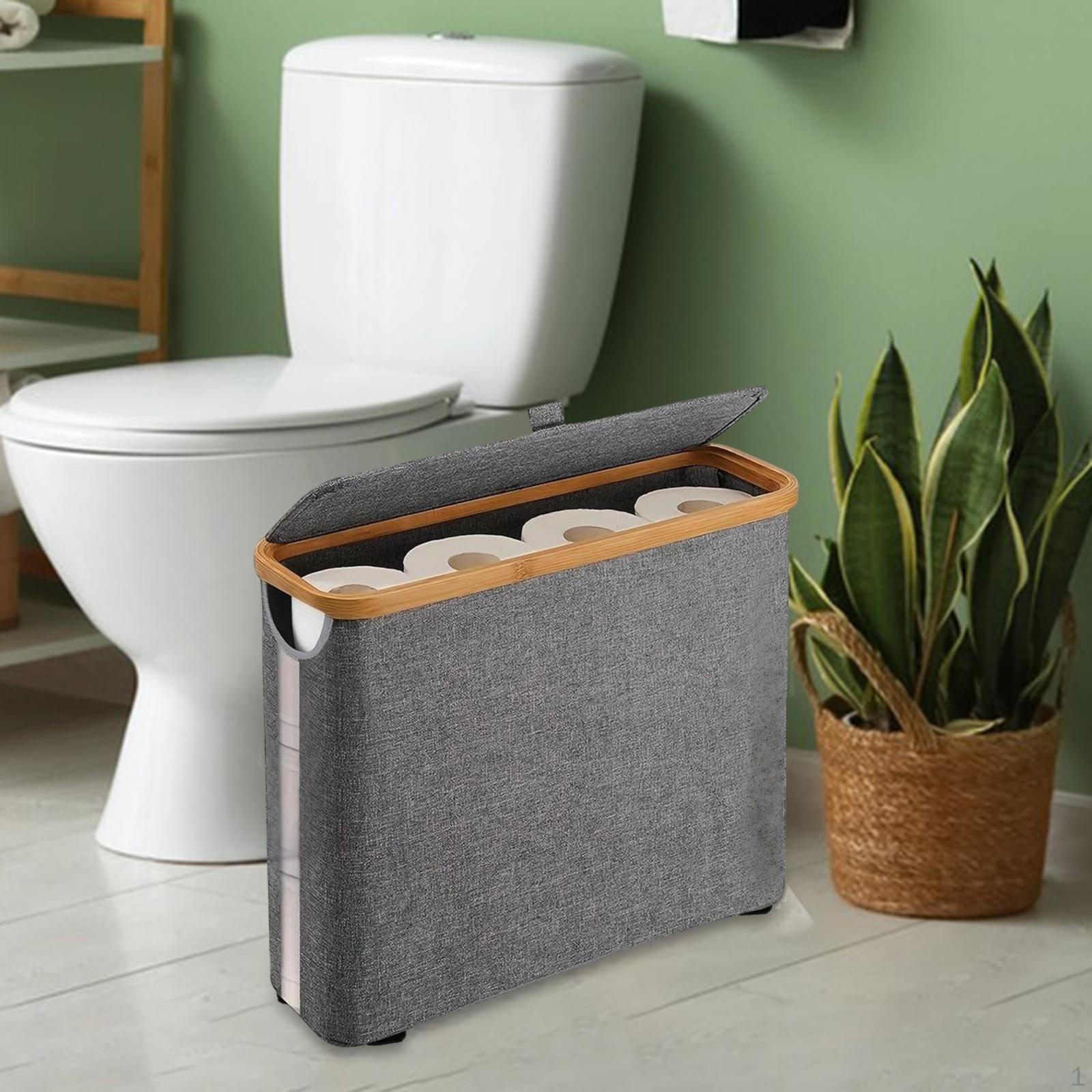 

Foldable Toilet Paper Basket, Container for Up to 12 Rolls, Waterproof, Organizer Books And сірий колір