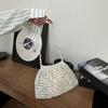 Yogodlns Women Summer Woven Hand Bag Luxury Design Hollow-out Silver Hand Woven Single Shoulder Underarm Bag