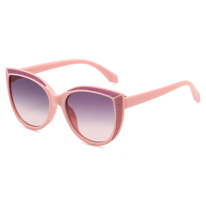 Children's new large-frame cat's eye sunglasses cute baby candy color versatile street photography trendy outdoor sunshade sunglasses