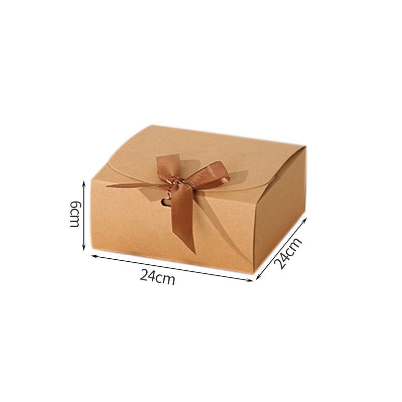 1/5Pcs Square Gift Box With Decorative Bow Ribbons Party Weddings Birthday Cardboard Box Diy Present Package Gift Boxes Decor