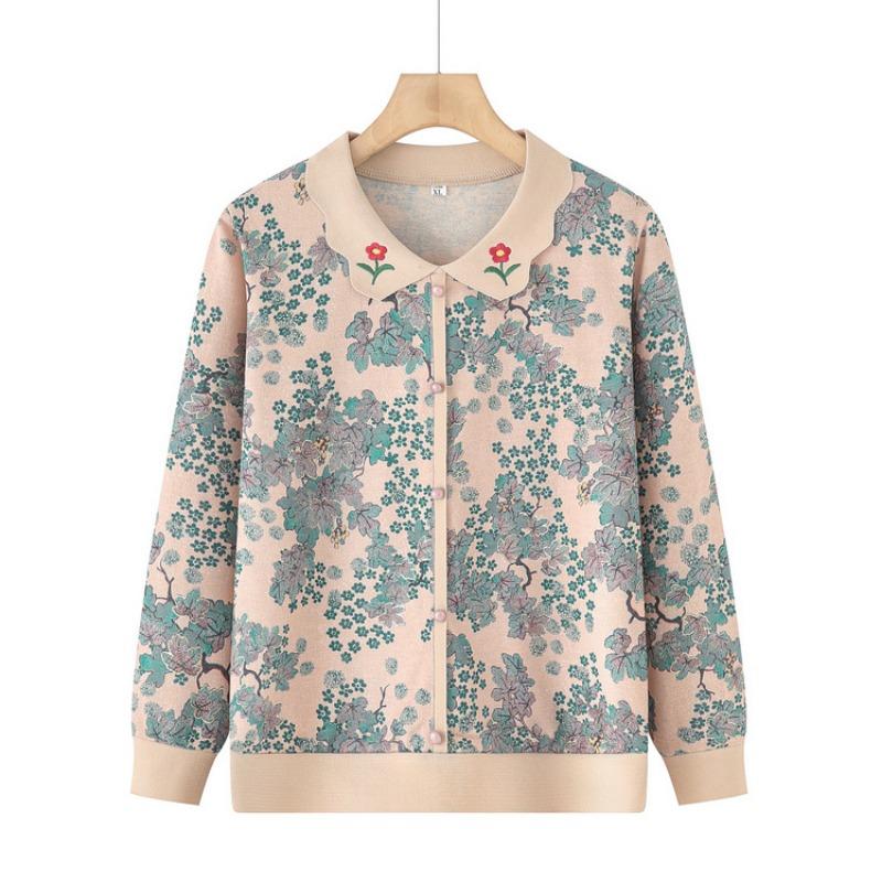 

Новая мама Весенняя вязаная рубашка Тонкий топ Комплект из двух предметов Для девушки среднего возраста Весенне-осенняя рубашка с длинным рукавом D-5XL зелёный