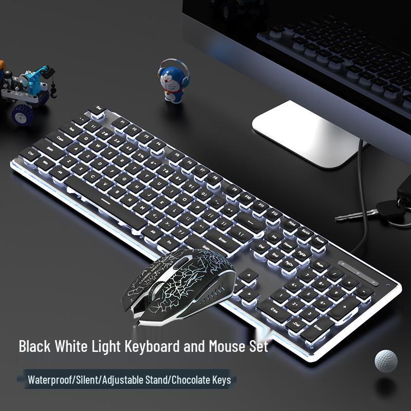Silver Toughness L1 Wired Silent Keyboard & Waterproof Office Mouse Set