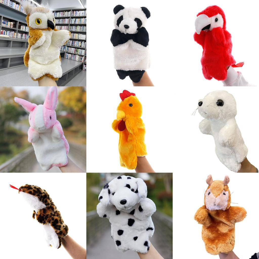 Animal Hand Plush Puppet Toy Cartoon Glove Role Play Educational Interactive