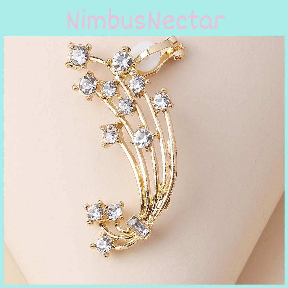 Stylish Rhinestone Floral Earrings With Metal Detailing For Holiday Gift Or Daily Wear