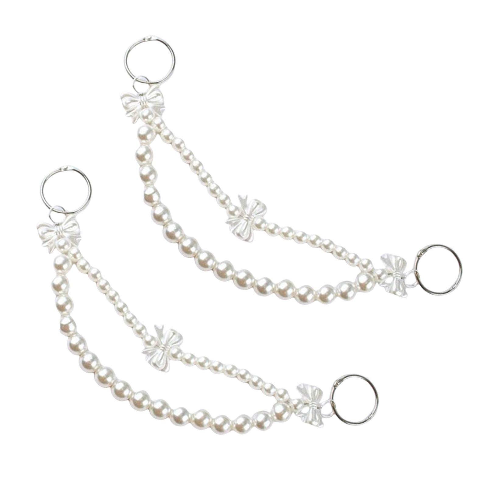 

2 шт. Цепочка из искусственного жемчуга, украшение для сумки, шарм, крупные бусины из имитации жемчуга, цепочка для кошелька, цепочка для сумки, для сумки, рюкзака B