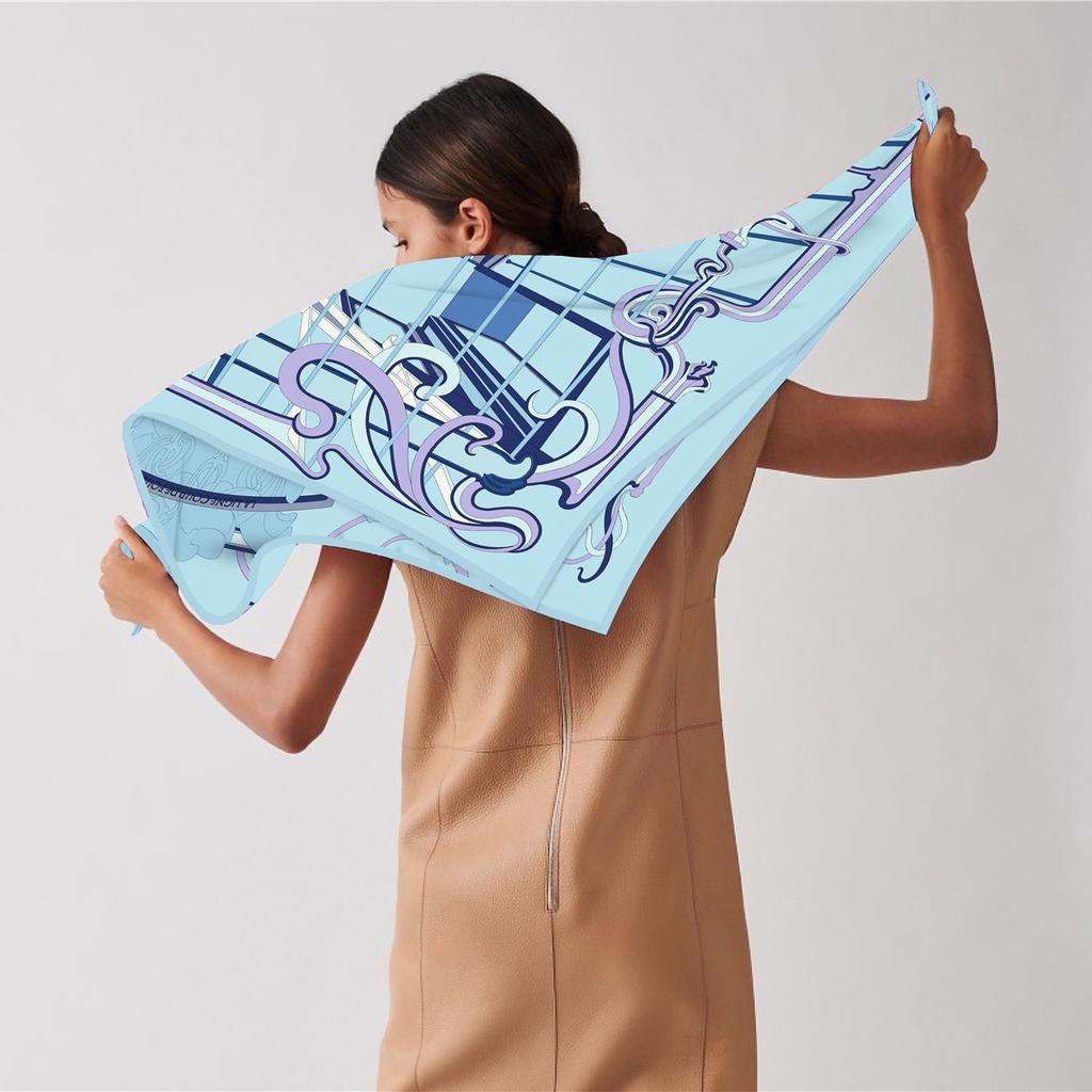 New Design Twill Silk Scarf Luxury Brand 90cm Square Scarves Women Hijab Scarf Foulard Headband Neckerchief Bandana