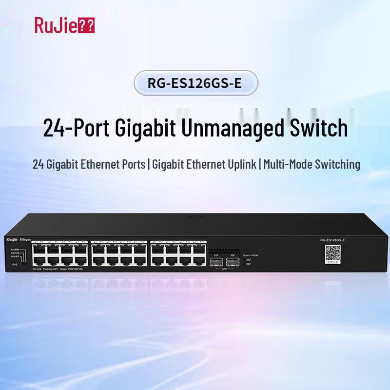 

Ruijie RG-ES126GS-E 24-Port Gigabit Unmanaged Switch