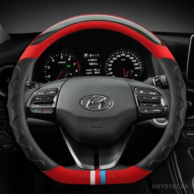 Coprivolante a Forma di D in Fibra di Carbonio e Pelle per Hyundai Sonata 9 2015 2016 2017 (3 razze) Elantra 4 Sport 2015