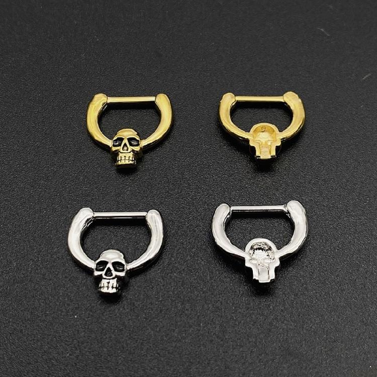 Stylish Skull Nose Studs Elegant Stainless Steel Skull Nose Pin Nose Stud Perfect For Individualized Decoration