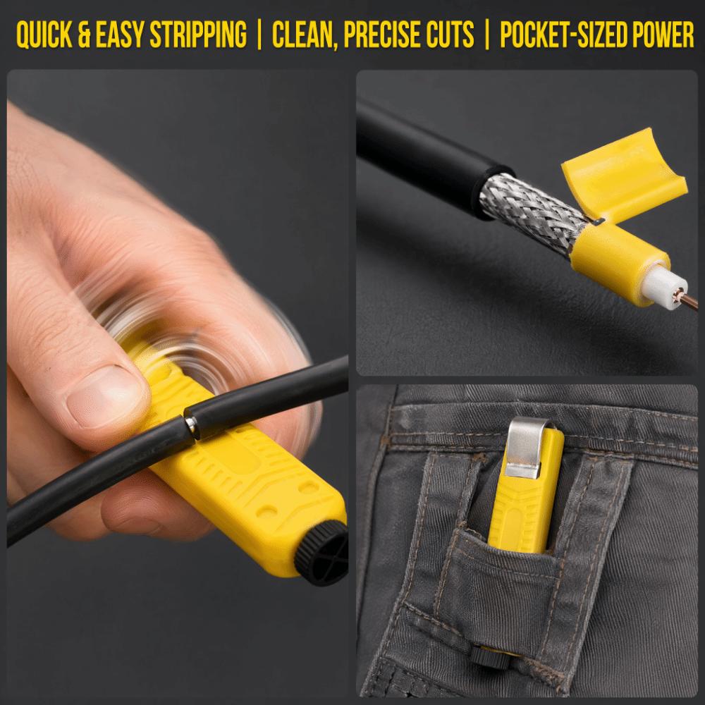 Lightweight Cable Stripping Tool Yellow Insulation Cutter Tool Wire Stripping Tool Wire Stripping