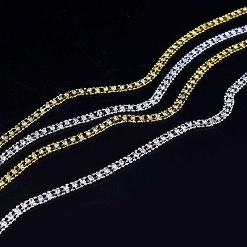 Rhinestone Chain 10Yards Diamond Trim Fringe Crystal Bag Hat Accessories DIY Craft Decoration Gift Rhinestone Ribbon Metal Chain