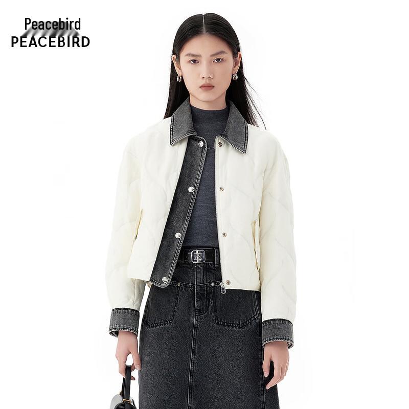 PEACEBIRD Embroidered Shirt-Style Down Jacket S