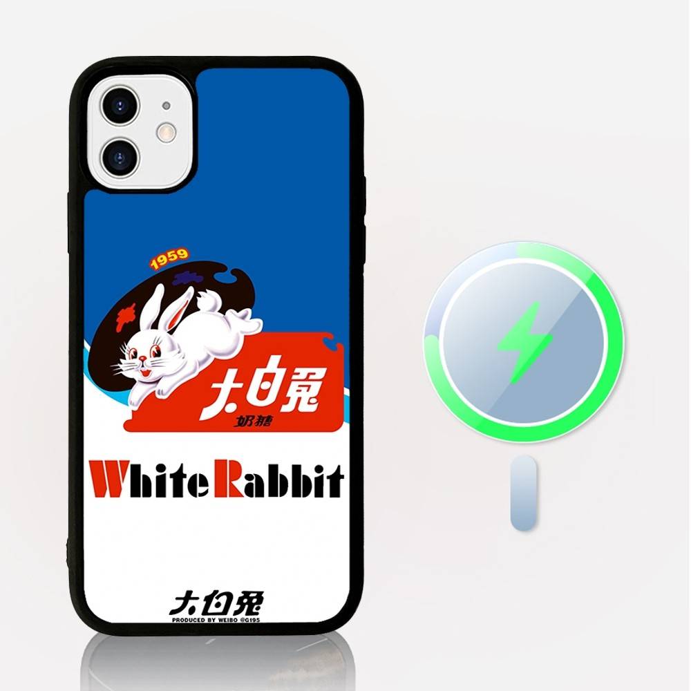 

White Rabbit Creamy Candy For Magnetic Phone Case For IPhone 16 15 14 13 12 11 17 Pro Max Plus Wireless Charge Cover iPhone 11