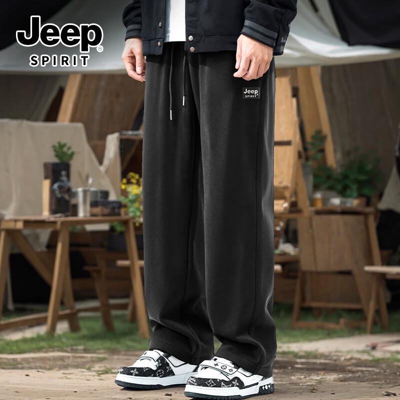 

JEEP SPIRIT Men s Heavyweight Fleece Wide-Leg Casual Pants 5XL