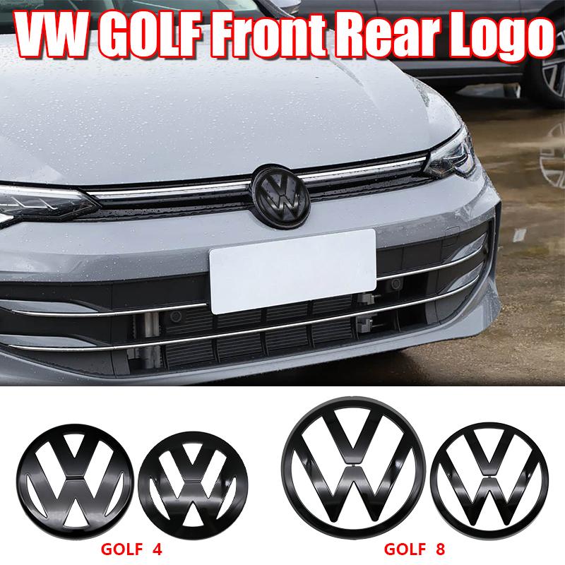 2pcs ABS Car Front Grill Emblem Rear Trunk Badge YU23 Logo For Volkswagen VW Golf 4 5 6 7 7.5 8 Scirocco Premium Pro Plus Extra
