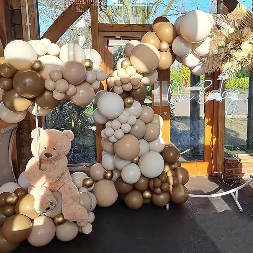 Khaki Balloons Arch Nude White Ballon Garland Kit Brown Theme Birthday Party Baby Shower Gender Reveal Wedding Decoration Globos