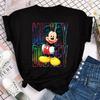 Y2k Tops Mickey Mouse Women's Cartoon Fashion Men T-shirt Female Short Sleeve T Shirts Kawaii Clothes Streetwear Tshirt