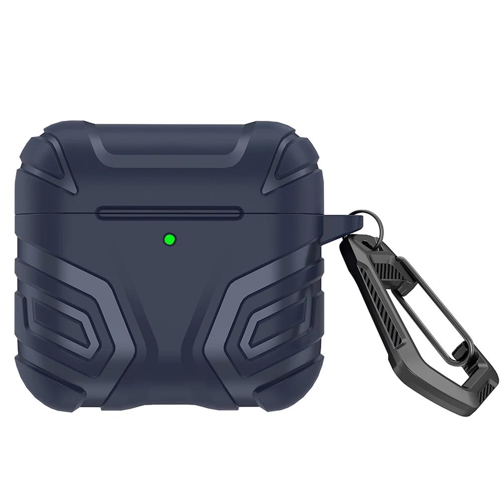 

ТПУ чехол для AirPods 4 2025 Защитная крышка с карабином Защита от падений Ударопрочный и Пылезащитный дизайн синий