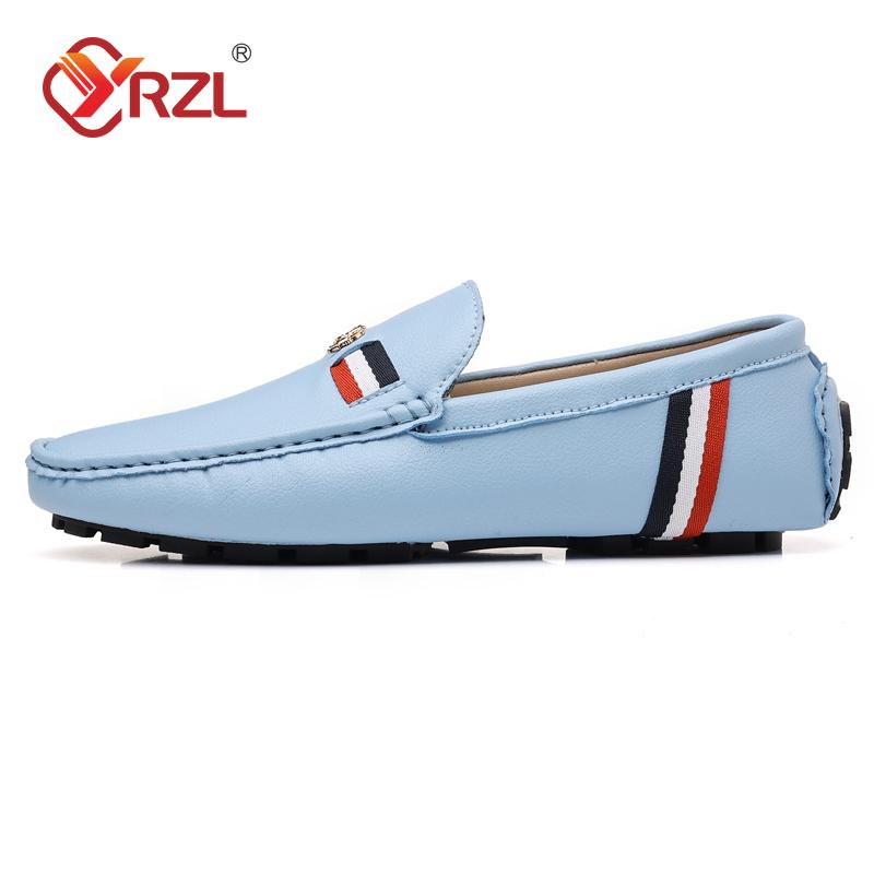 YRZL Loafers Men Casual PU Leather Loafers Mens Shoes Italian Comfortable Moccasins Luxury Formal Slip On Driving Shoes for Man