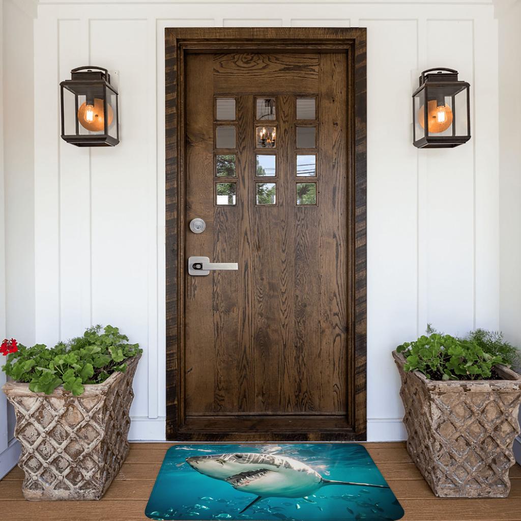 Realistic Shark Designs Doormat Anti-Slip Entrance Kitchen Bathroom Floor Door Mat  Toilet Carpet Rug