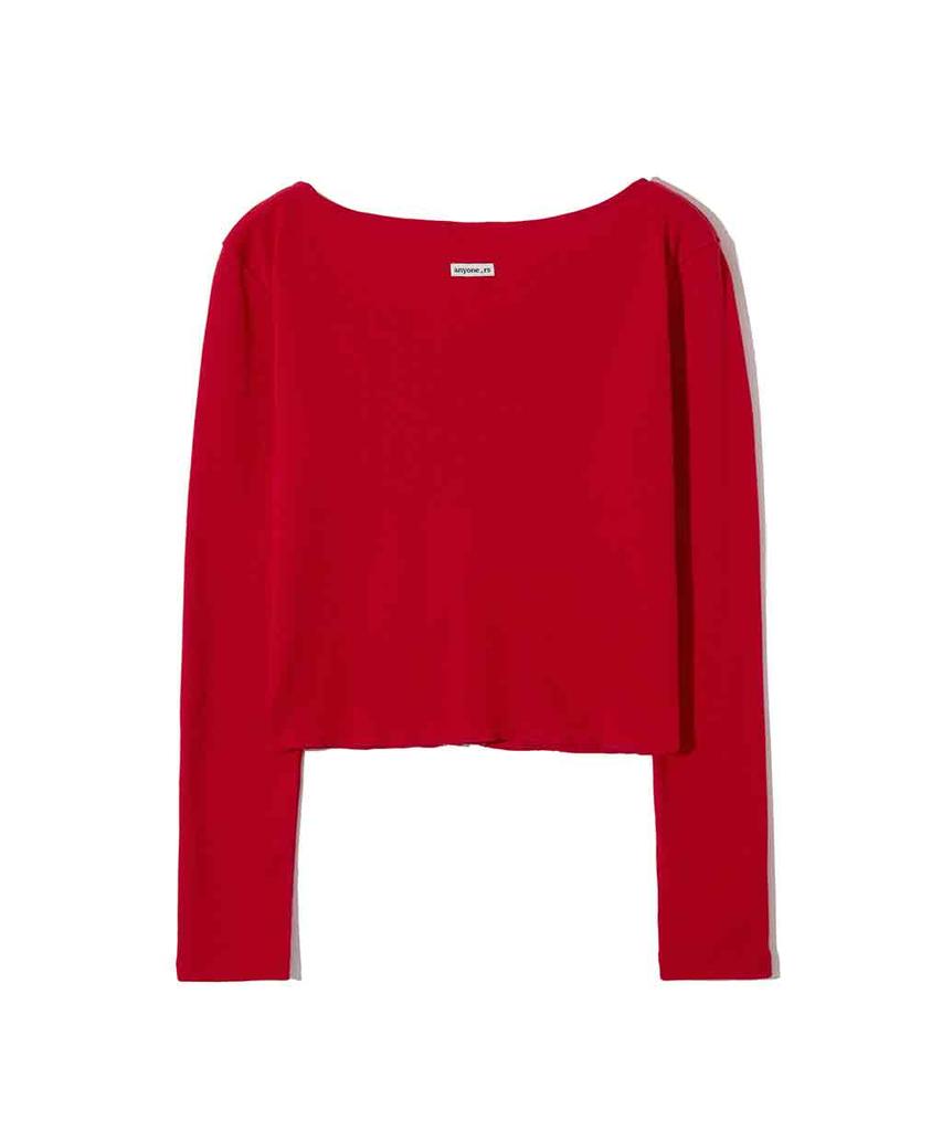 Lense Line Snap Long Sleeve Red
